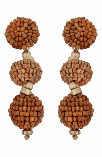 Beaded Linear Drop Earrings