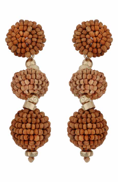 Panacea Beaded Linear Drop Earrings