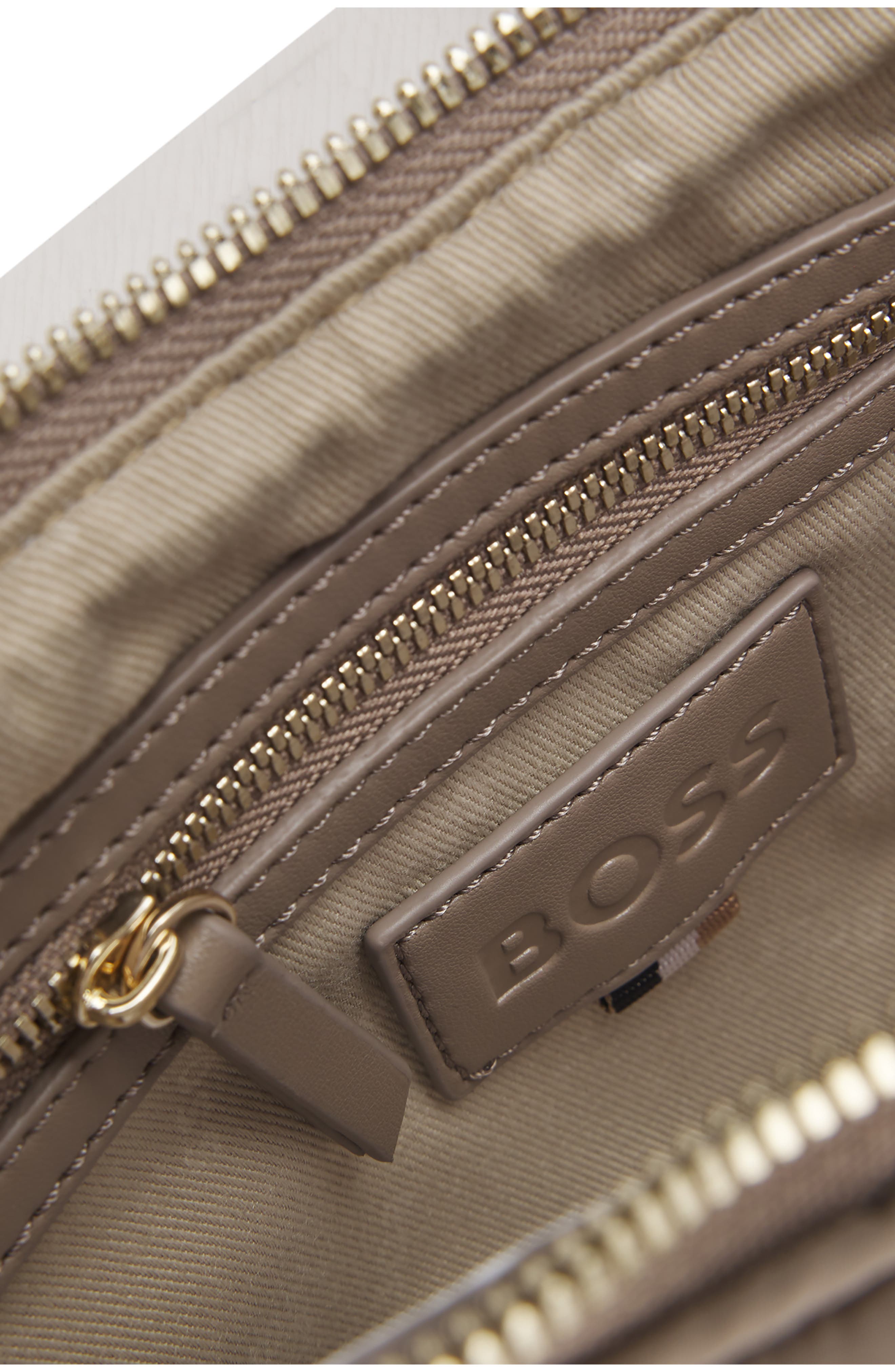 HUGO Palmah Quilted Crossbody Bag, Alternate, color, Open Brown