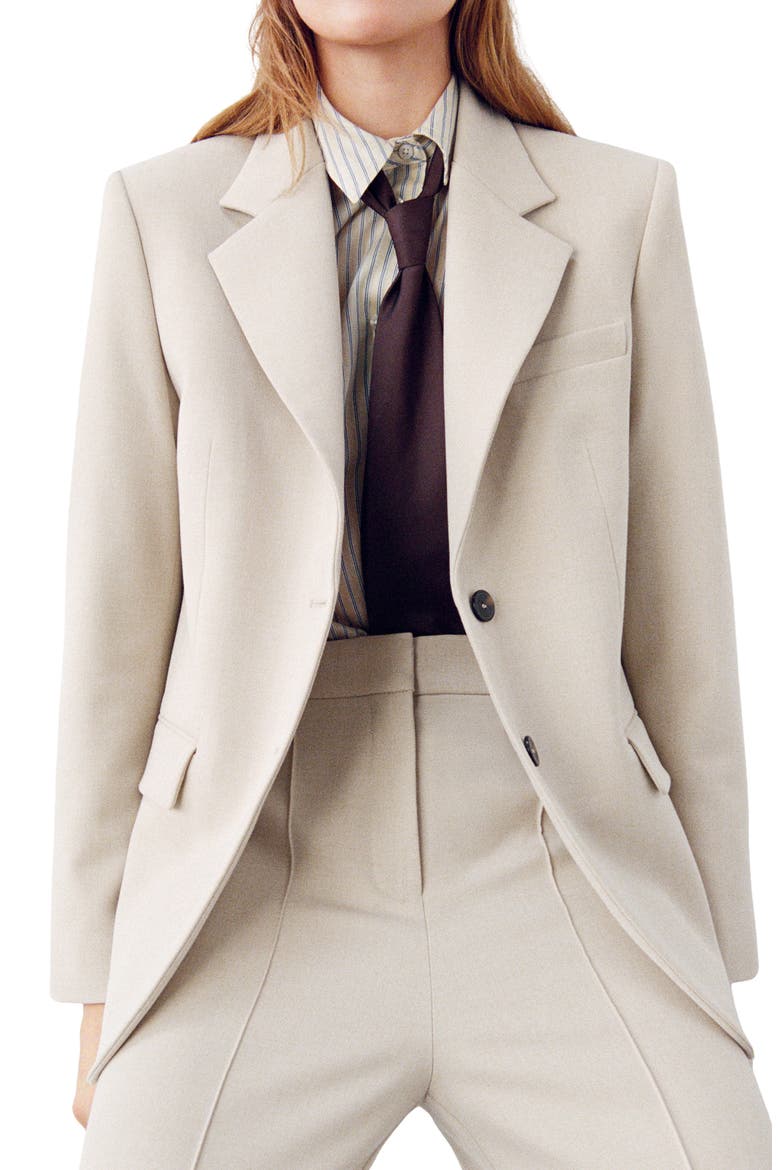 Notch Collar Blazer, Main, color, IVORY WHITE