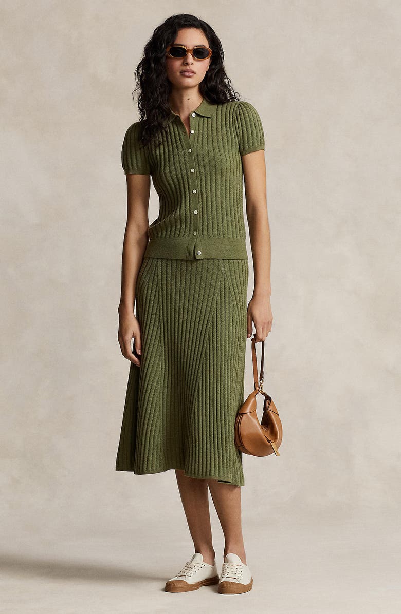 Polo Ralph Lauren Rib Wool Skirt, Alternate, color, 