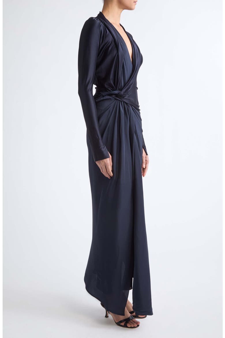 Lea Twist Front Jersey Midi Dress, Alternate, color, NAVY
