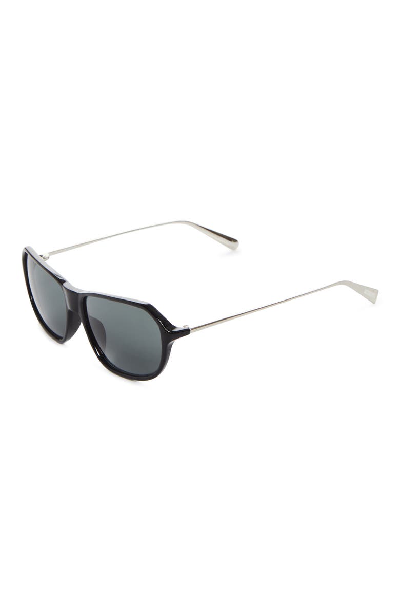 Les Lunettes 59mm Pilot Sunglasses, Alternate, color, BLACK/SILVER/GREY