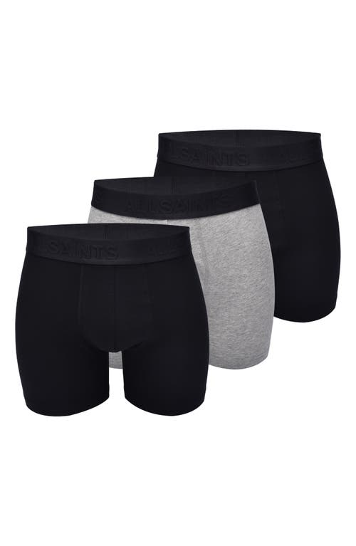 Allsaints Assorted 3-pack 5-inch Contour Pouch Boxer Briefs In Black Multi