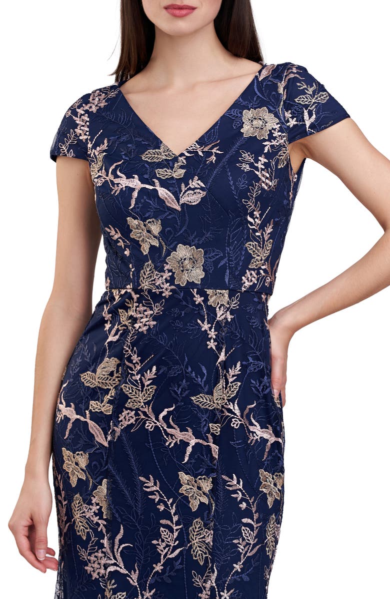 JS Collections Zara Embroidered Metallic Mermaid Gown, Alternate, color, 