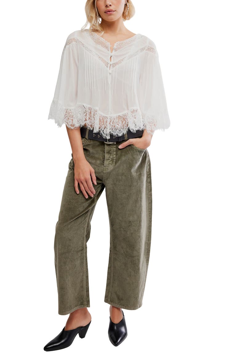 Bali Midnight Rain Lace Trim Top, Alternate, color, CLEAN IVORY