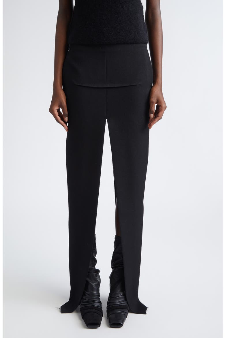 Concordians Sliced Wool Twill Skirt, Main, color, BLACK