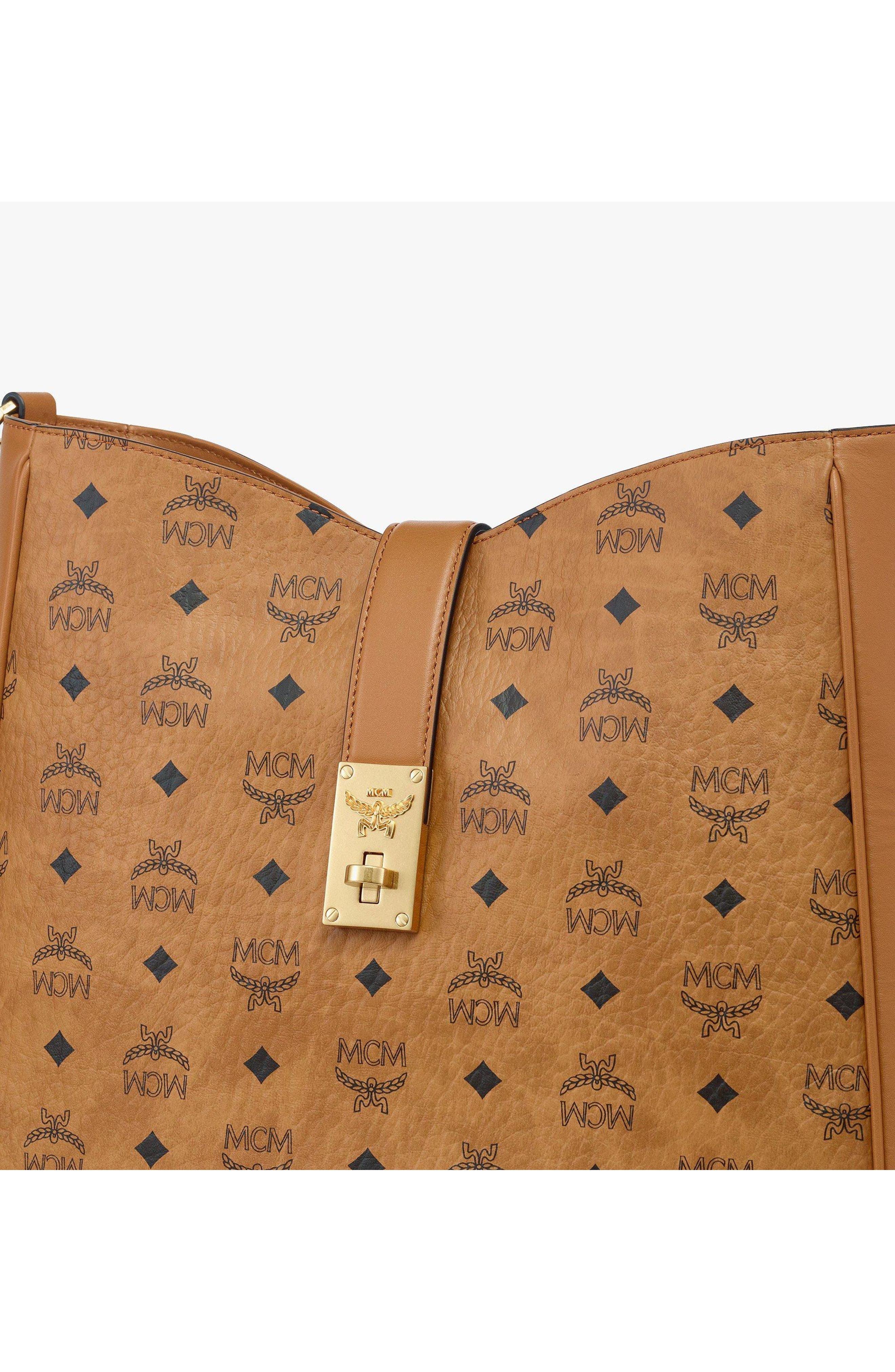 Large Tracy Hobo in Visetos, Alternate, color, Cognac