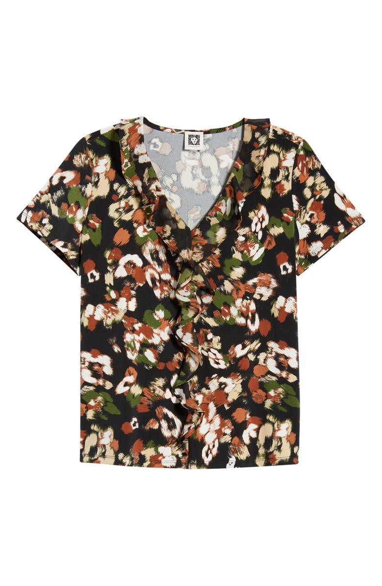 AK ANNE KLEIN Cascade Ruffle V-Neck Top, Alternate, color,