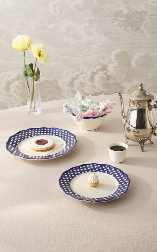 Maison Madison Home Beatrix 12 Piece Set With Cereal Bowl In Blue/cream