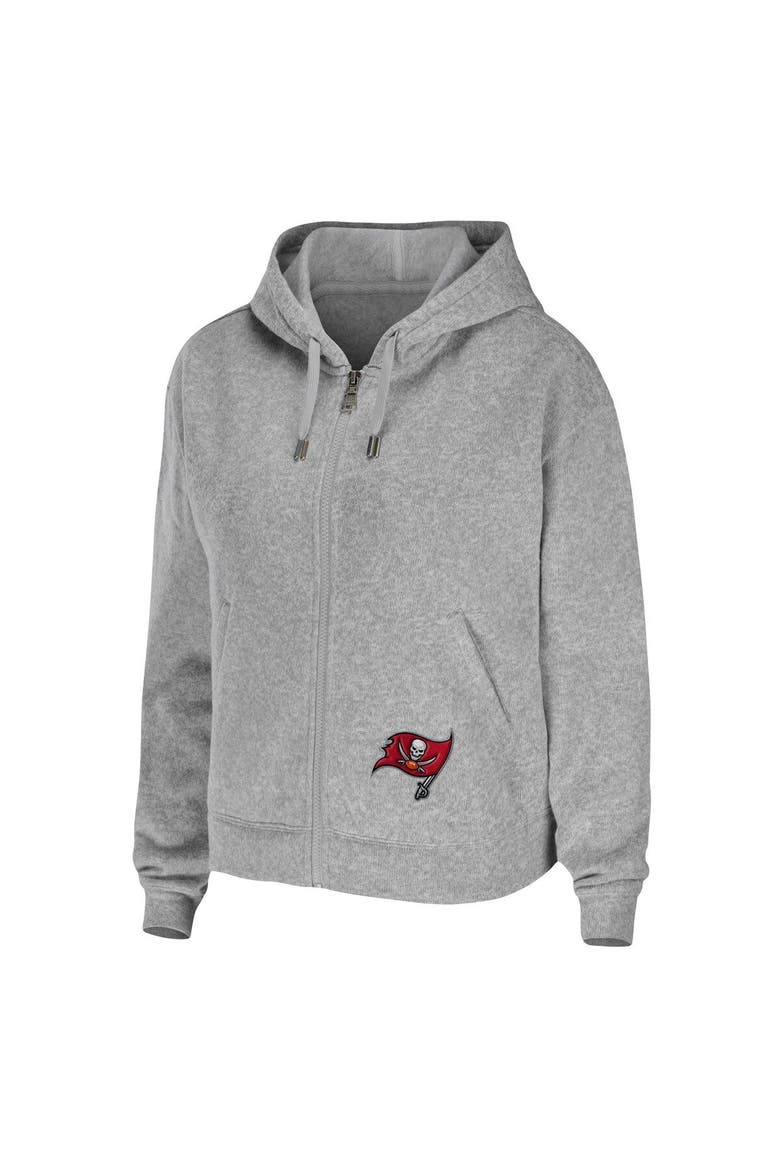 Women's WEAR by Erin Andrews Heathered Gray Tampa Bay Buccaneers Team Full-Zip Hoodie, Alternate, color, Heather Gray