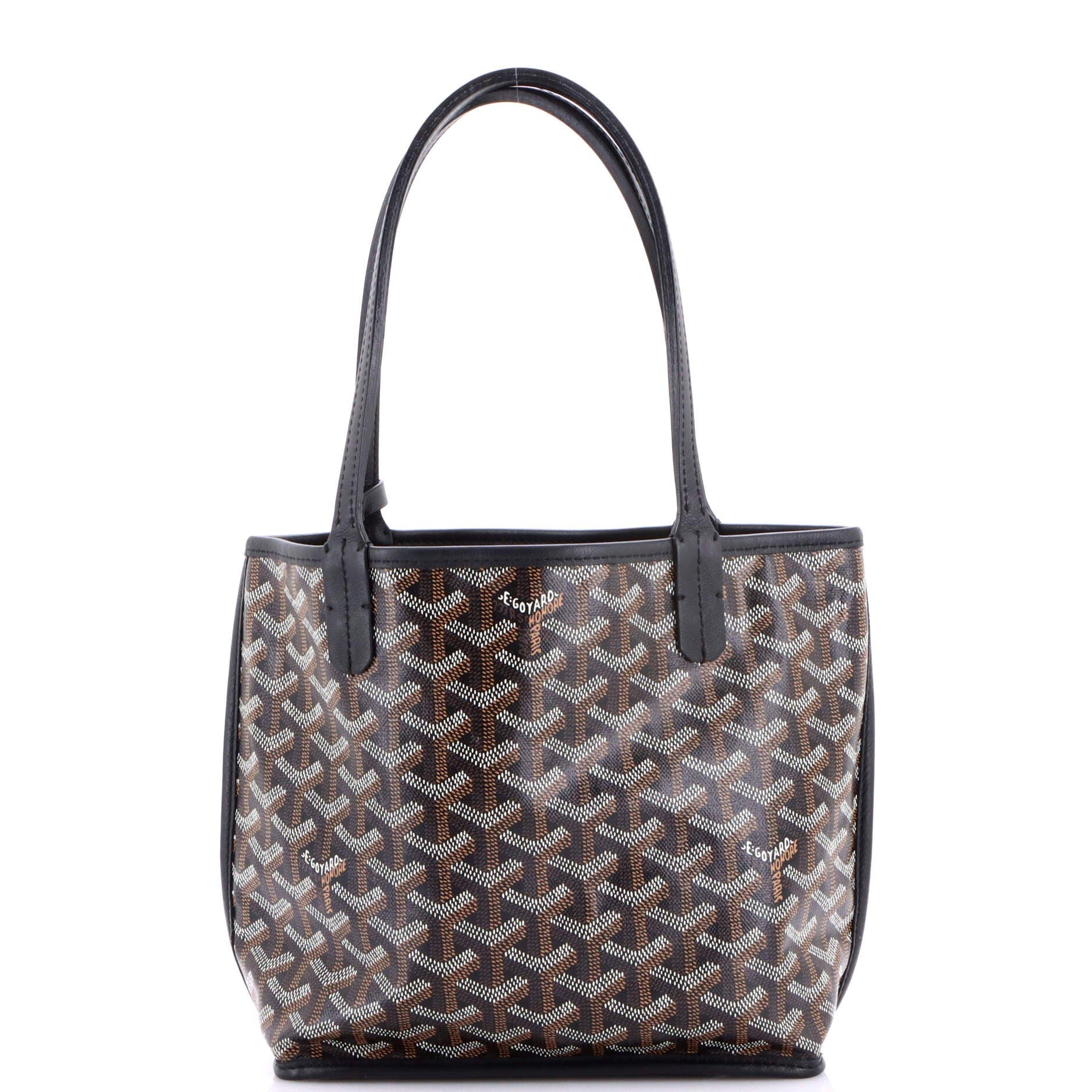Pre-Owned Goyard Anjou Reversible Tote Coated Canvas Mini, Main, color, Black