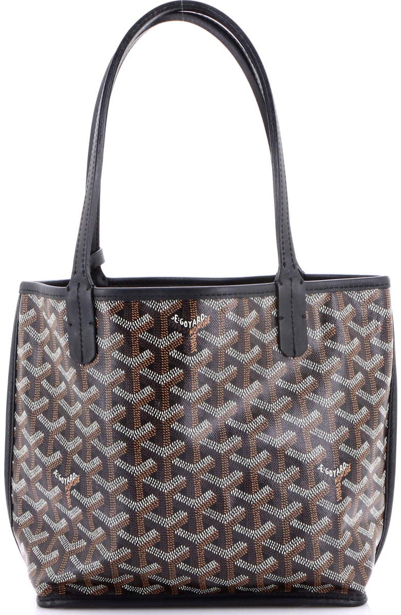 Pre-Owned Goyard Anjou Reversible Tote Coated Canvas Mini, Main, color, Black