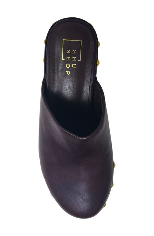 Shushop Lily Platform Mule In Burgundy