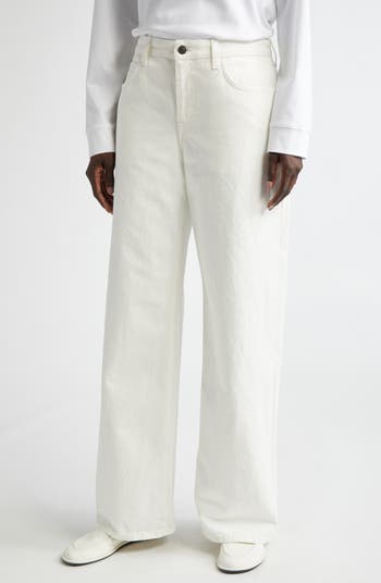 【関税込み】The Row ホワイト Eglitta ジーンズ The Row Eglitta Wide Leg Jeans | Nordstrom