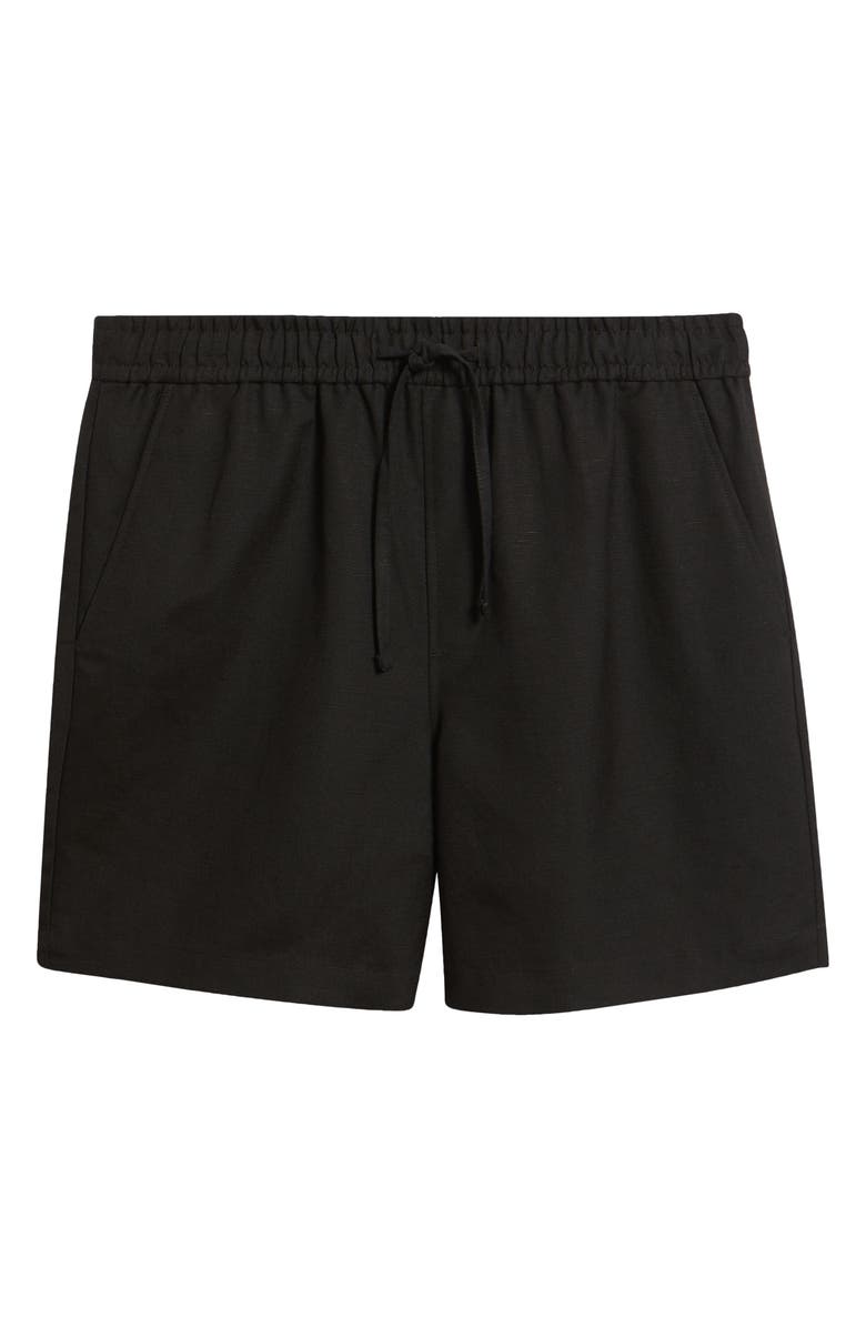 Open Edit Linen Blend Pull-On Shorts, Alternate, color, Black Caviar