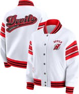 WEAR by Erin Andrews Women's WEAR by Erin Andrews White/Red New Jersey Devils Full-Snap Fleece Sweatshirt Jacket