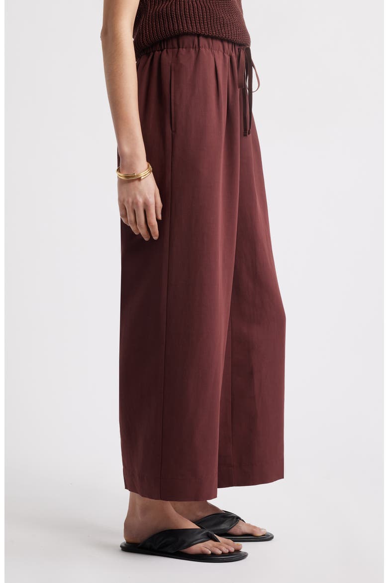 Wide Leg Crop Pants, Alternate, color, BROWN RAISIN