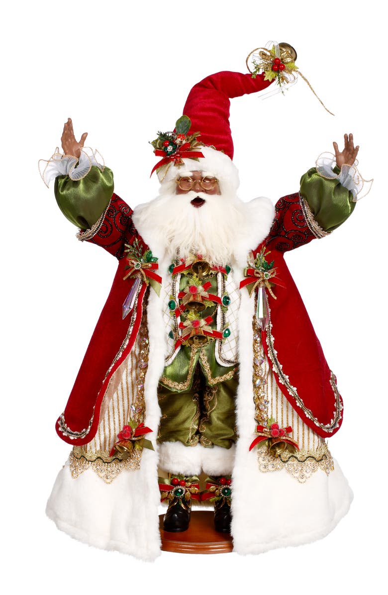 Mark Roberts African American Holly and Ivy Santa, Main, color, Red