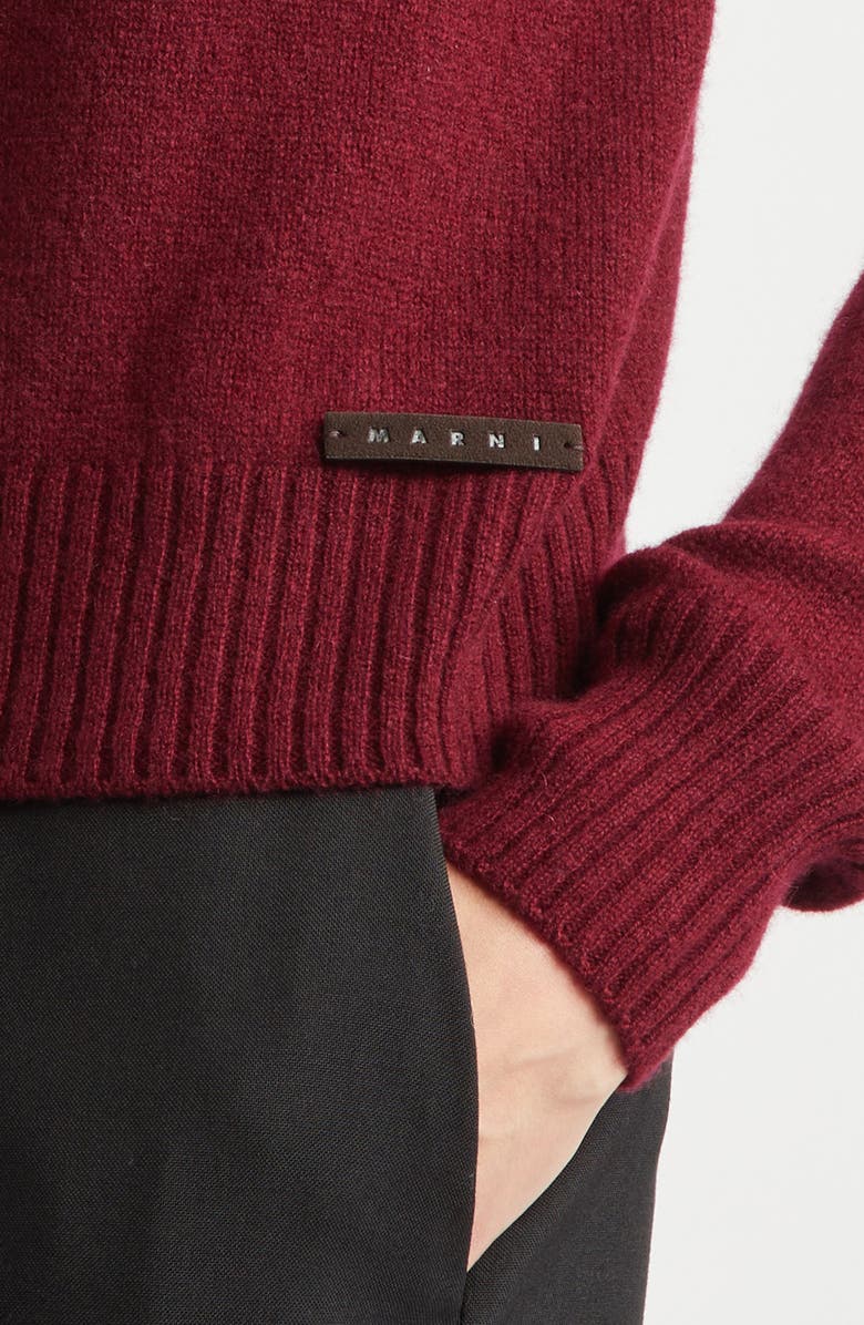 Marni Open Back Logo Sweater, Alternate, color, 00R79burgundy
