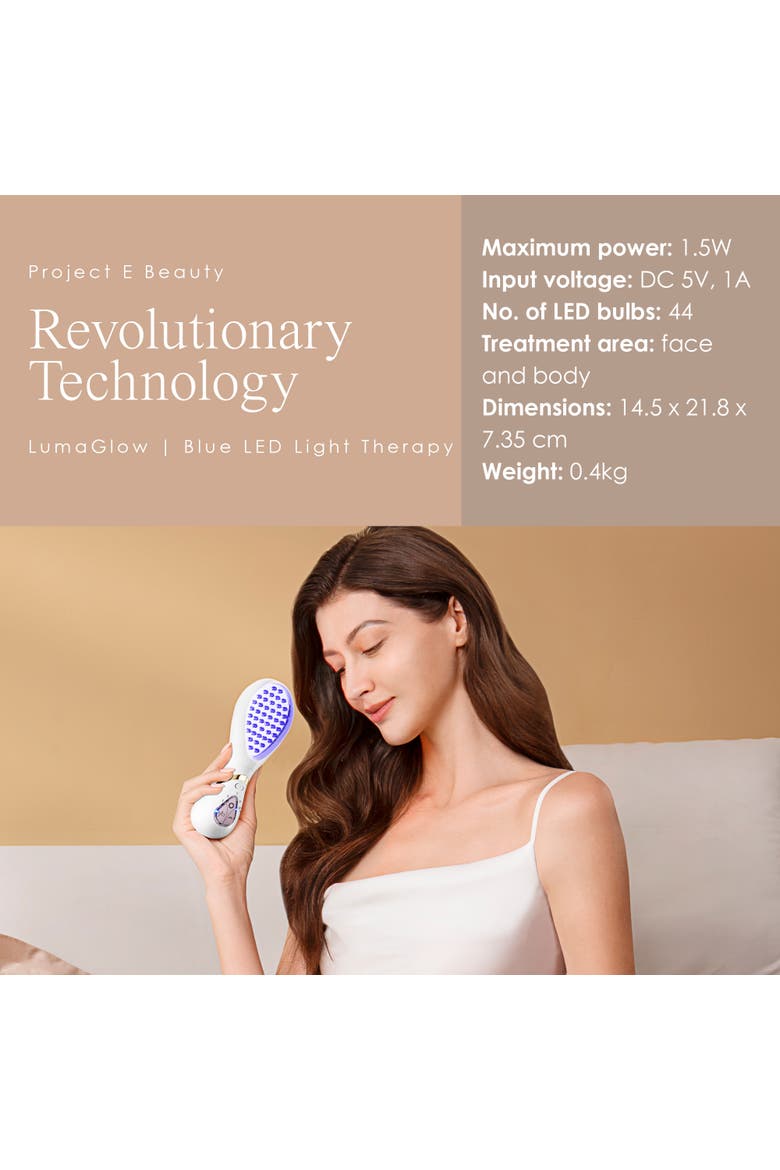LumaGlow Blue LED Light Therapy Wand, Alternate, color, White