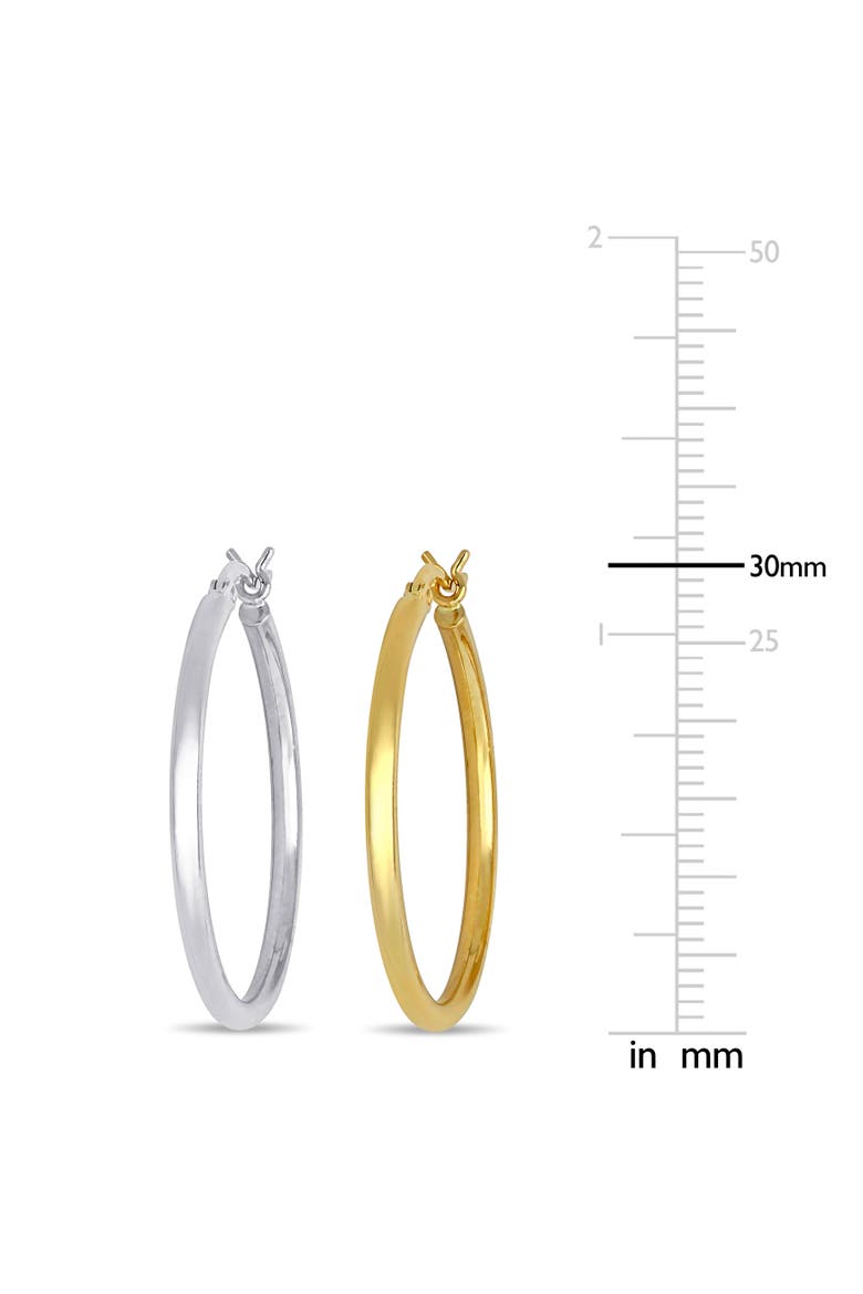 2-Piece Set 30mm Hoop Earrings 10k Gold, Alternate, color, Yellow Gold