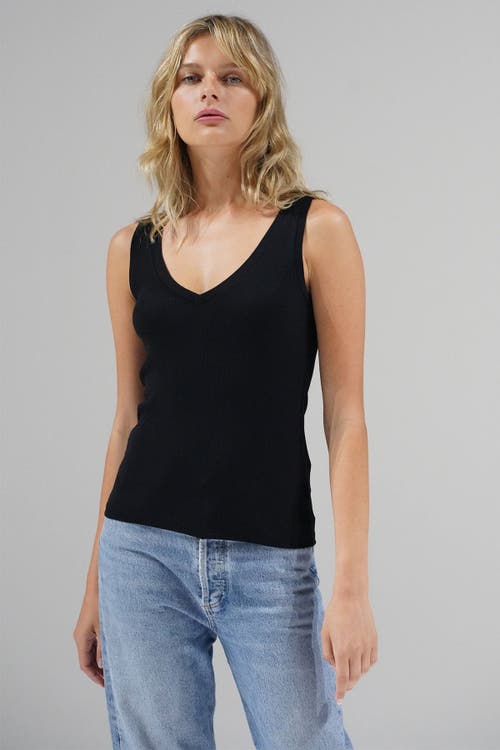 LNA V Slim Ribbed Tank in Black at Nordstrom, Size Medium
