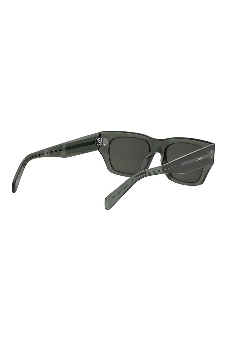 Bold 3 Dots 53mm Geometric Sunglasses, Alternate, color, LIGHT GREEN / SMOKE