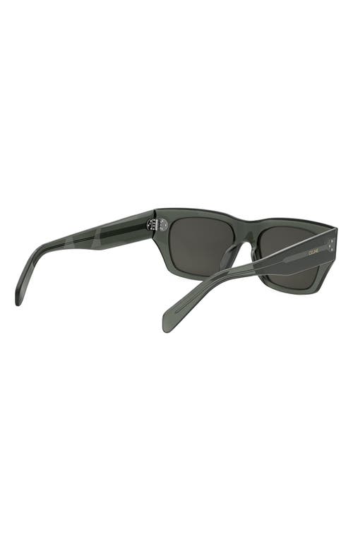 Celine Bold 3 Dots 53mm Geometric Sunglasses In Light Green/smoke