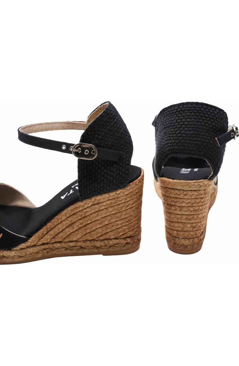 VISCATA Aiguablava Canvas Espadrille Sandal Wedges, Alternate, color, Black