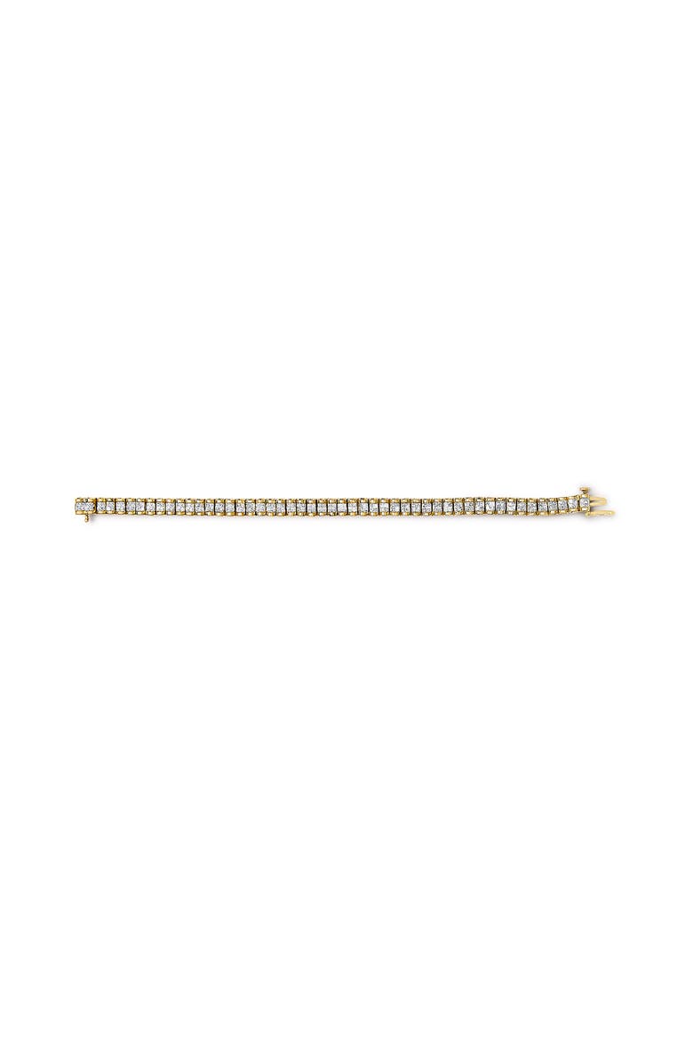 14K Gold 3.0 Cttw Princess Cut Quad Invisible Set Tennis Bracelet, Alternate, color, Yellow