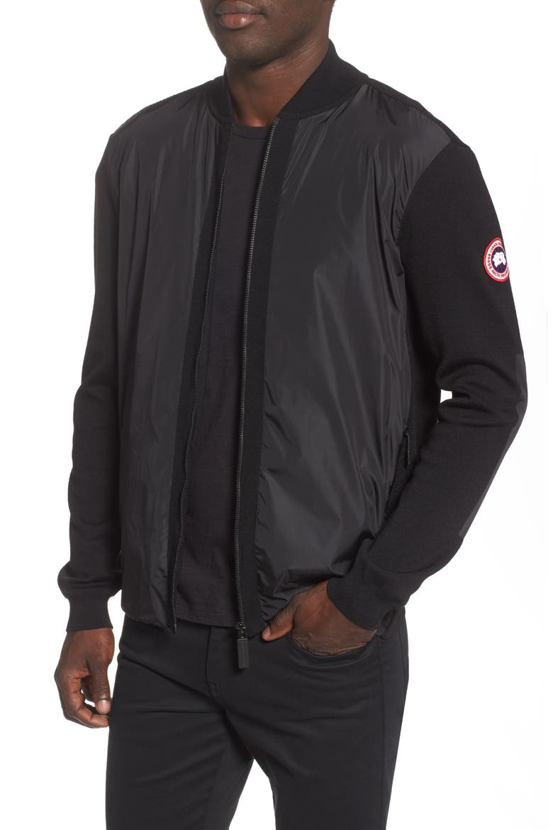 Windbridge Regular Fit Sweater Jacket, Main, color, BLACK