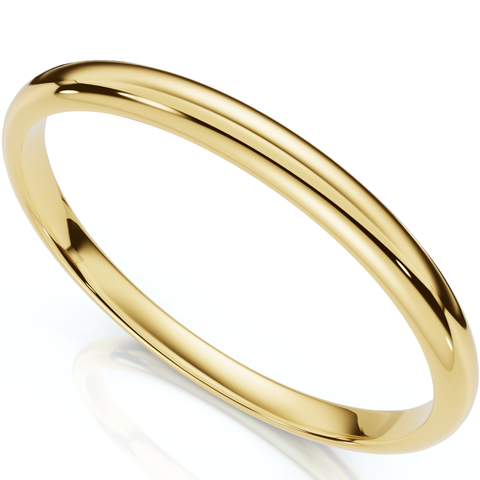 2mm 14K Gold Comfort Fit Plain Wedding Band