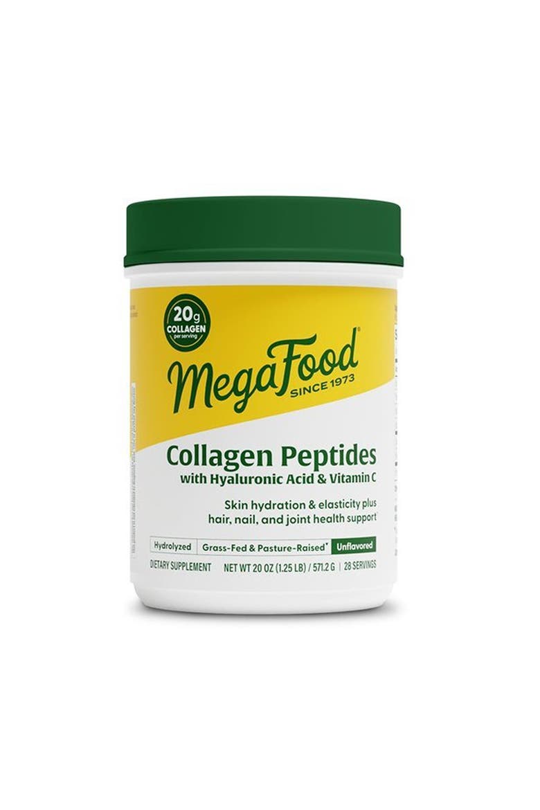 Collagen Peptides Powder with Hyaluronic Acid & Vitamin C, Grass-Fed Bovine, Unflavored, 20 oz, Main, color, None