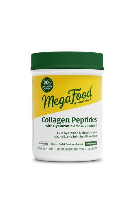 Collagen Peptides Powder with Hyaluronic Acid & Vitamin C, Grass-Fed Bovine, Unflavored, 20 oz