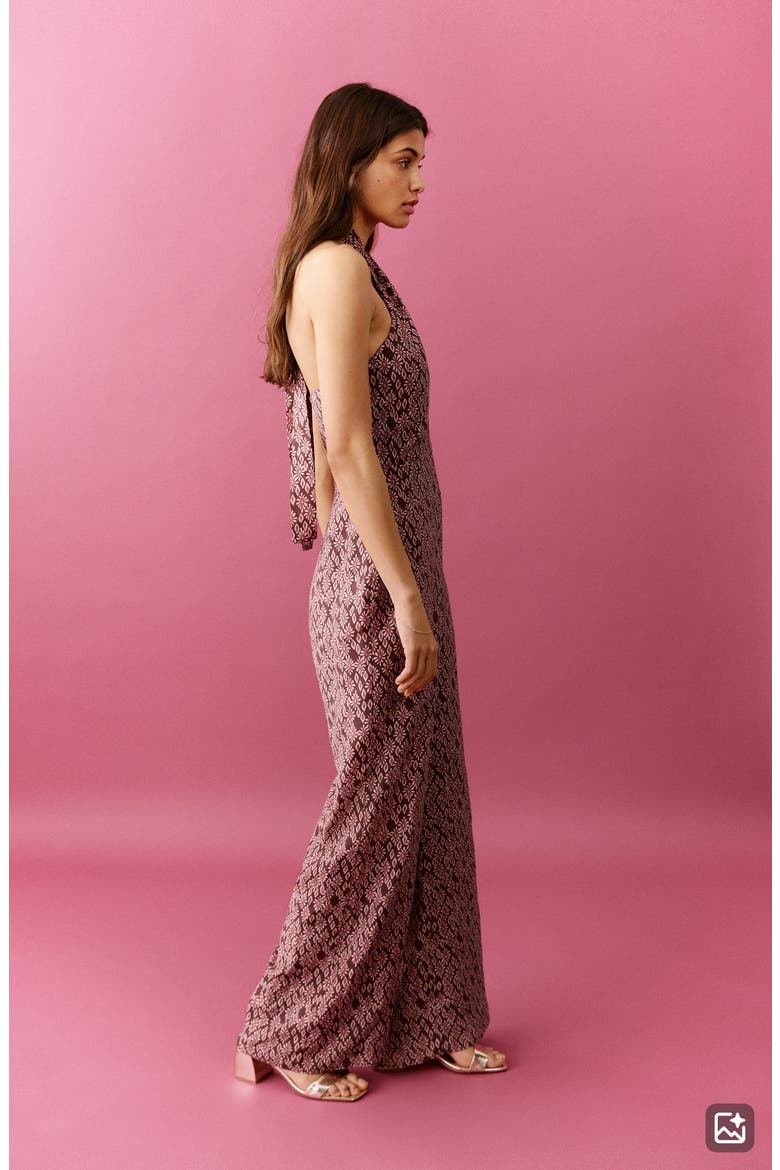 Floral Print Wide Leg Jumpsuit, Alternate, color, RED