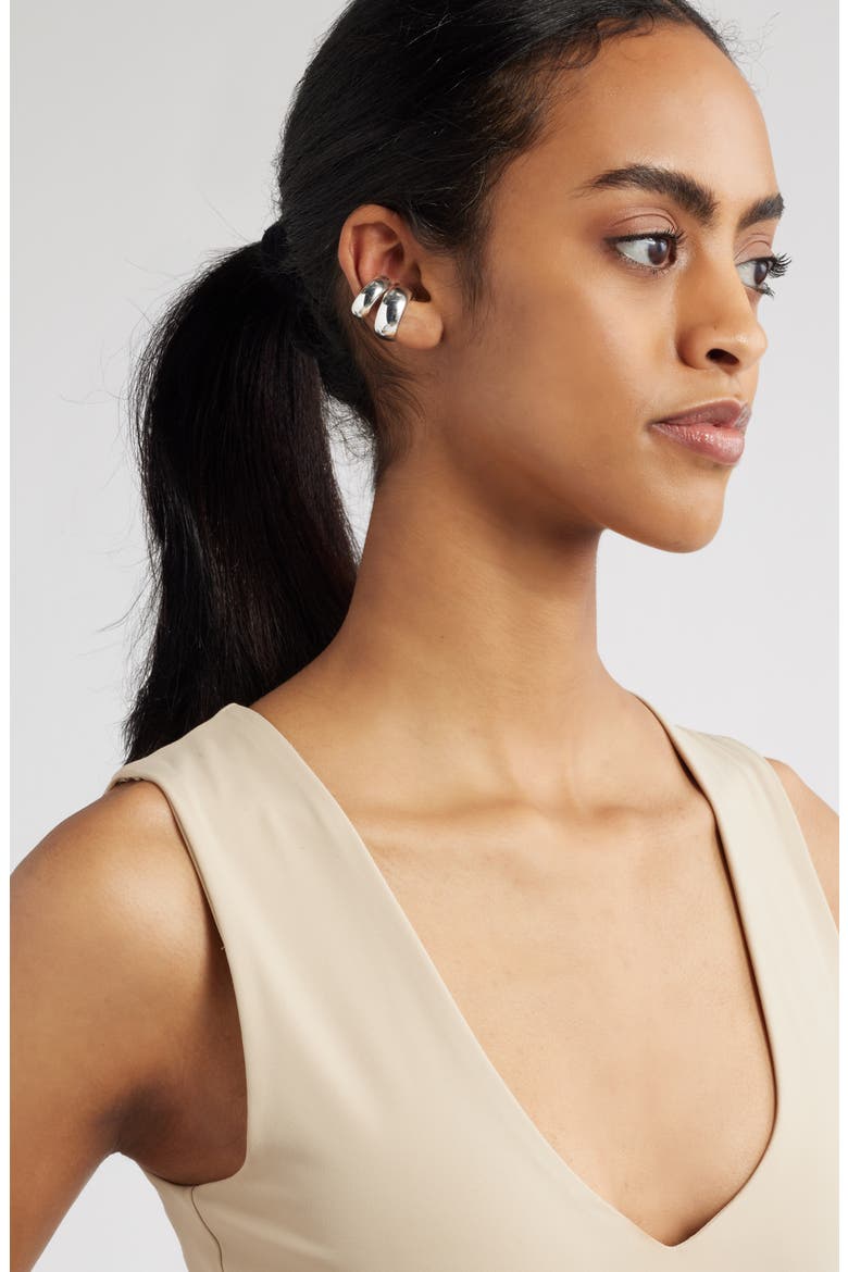Set of Jumbo Ear Cuffs, Alternate, color, SILVER