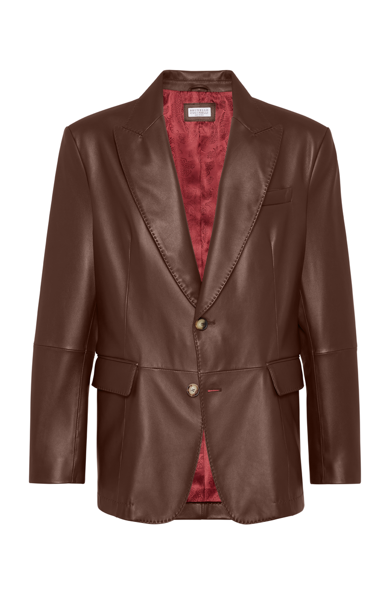 Brunello Cucinelli Nappa leather blazer, Main, color, 