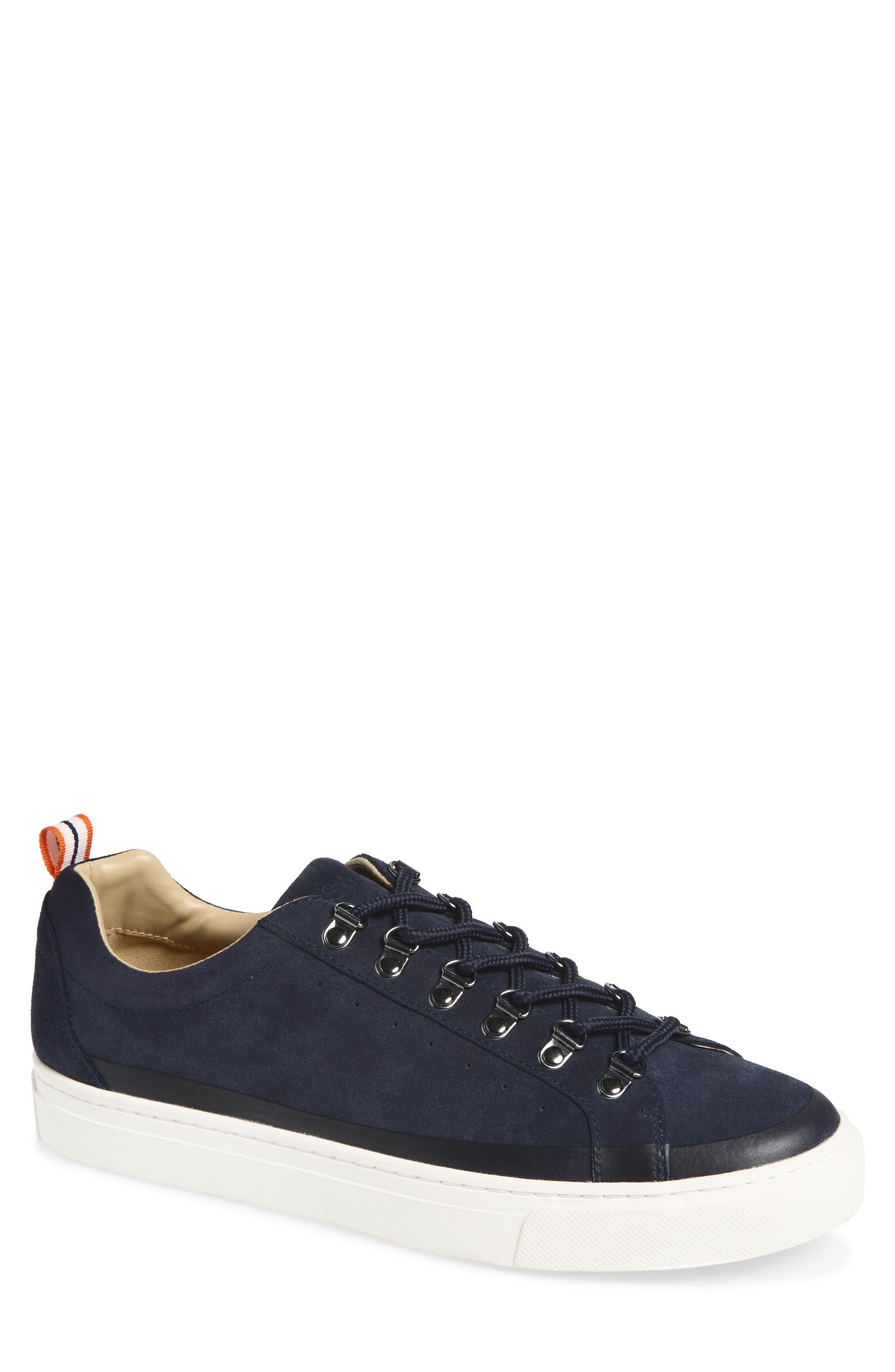 Skog Leather Sneaker, Main, color, NAVY