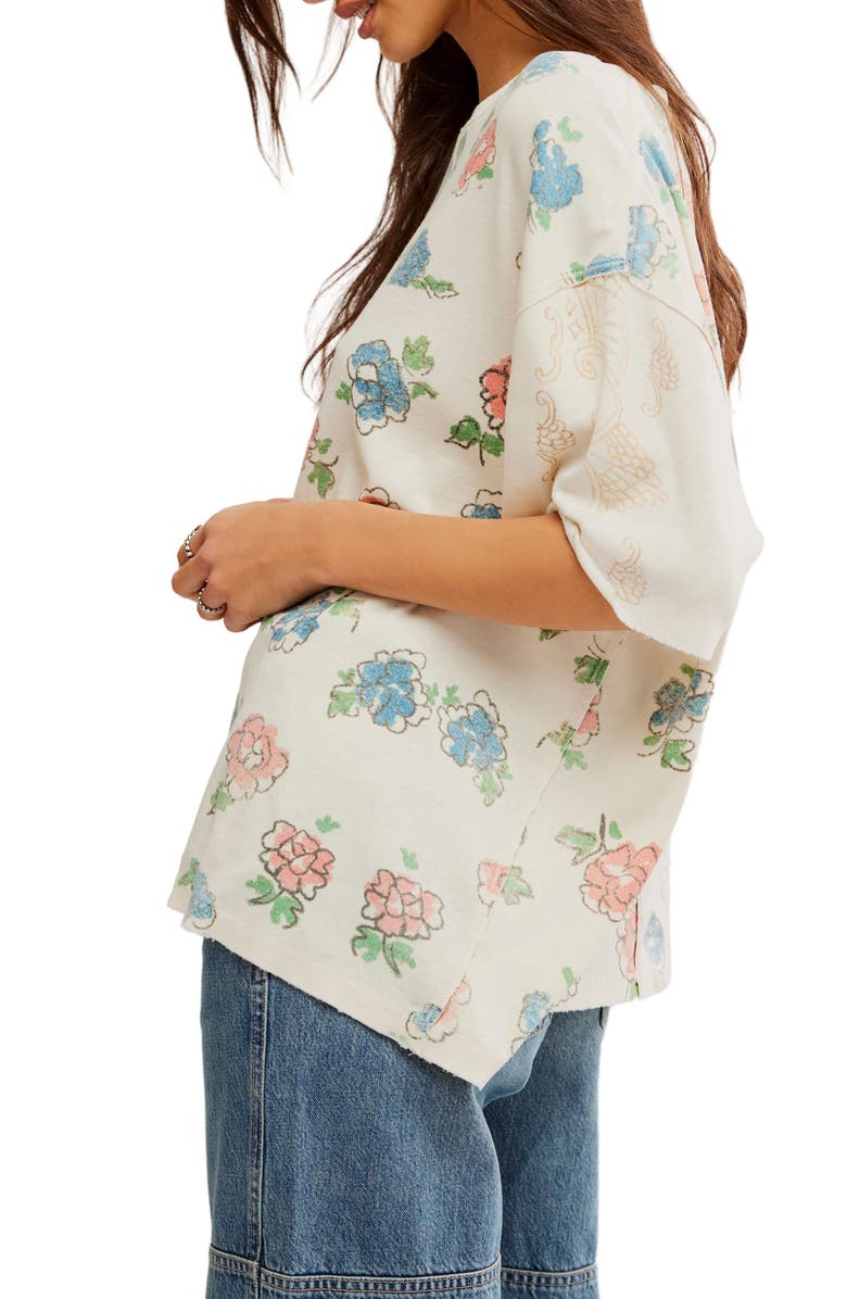 Free People Bohème Oversize Floral Cotton T-Shirt, Alternate, color,