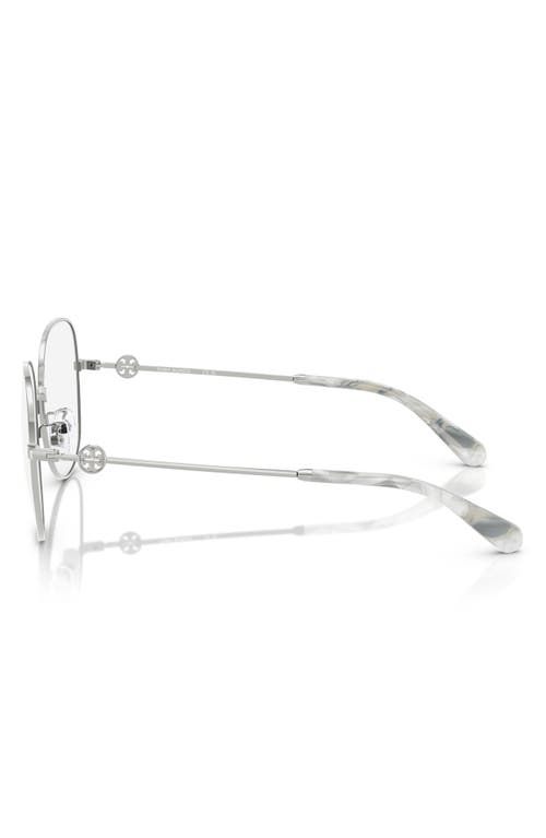 Tory Burch 55mm Round Optical Glasses In Silver