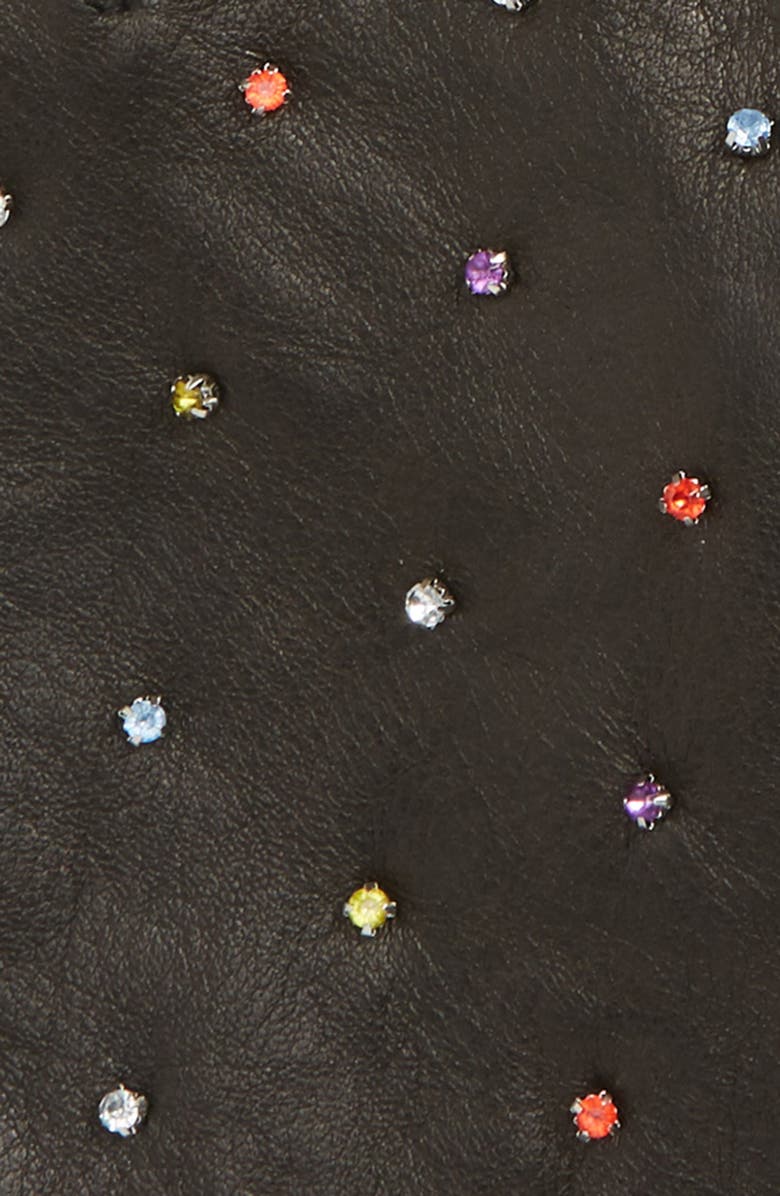 Echo Rani Crystal Embellished Leather Touchscreen Gloves, Alternate, color, 