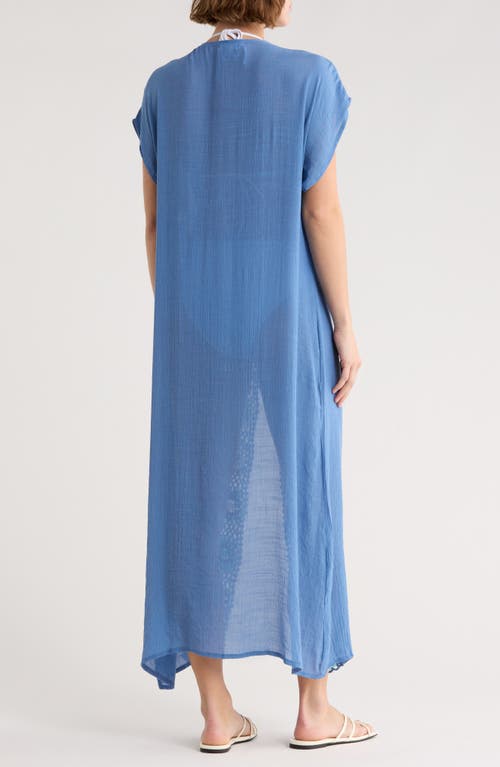 Elan Crochet Cover-up Dress In Blue