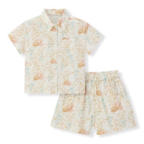 Linen Buttonup Shirt And Shorts Set (Toddler)