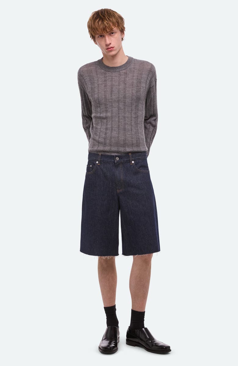 Helmut Lang Oversize Raw Hem Denim Shorts, Alternate, color, Rinsed Indigo