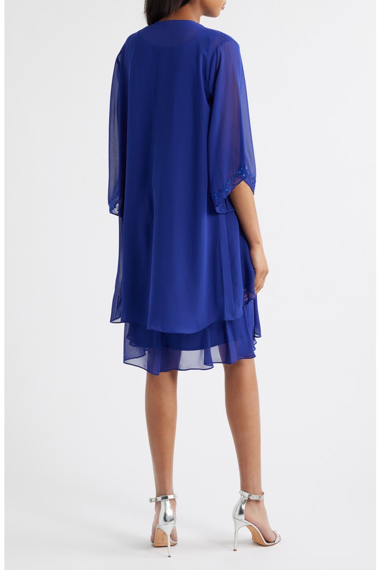 Embellished Tiered Dress & Jacket Set, Alternate, color, IRIS