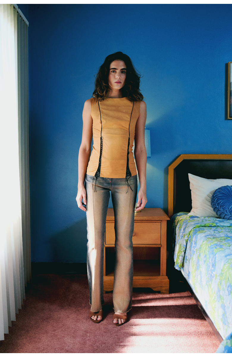 PCFG Cotton Top With Slit Detail, Alternate, color, Orange