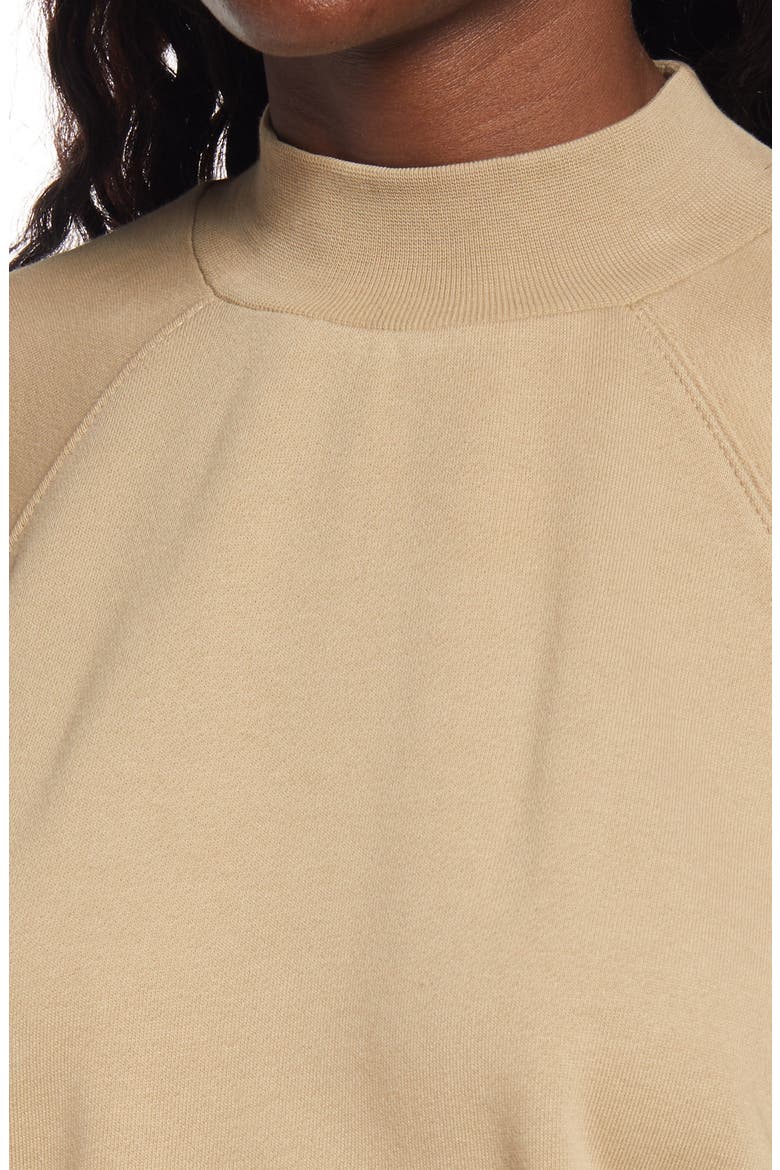 Mock Neck French Terry Pullover, Alternate, color, OAK