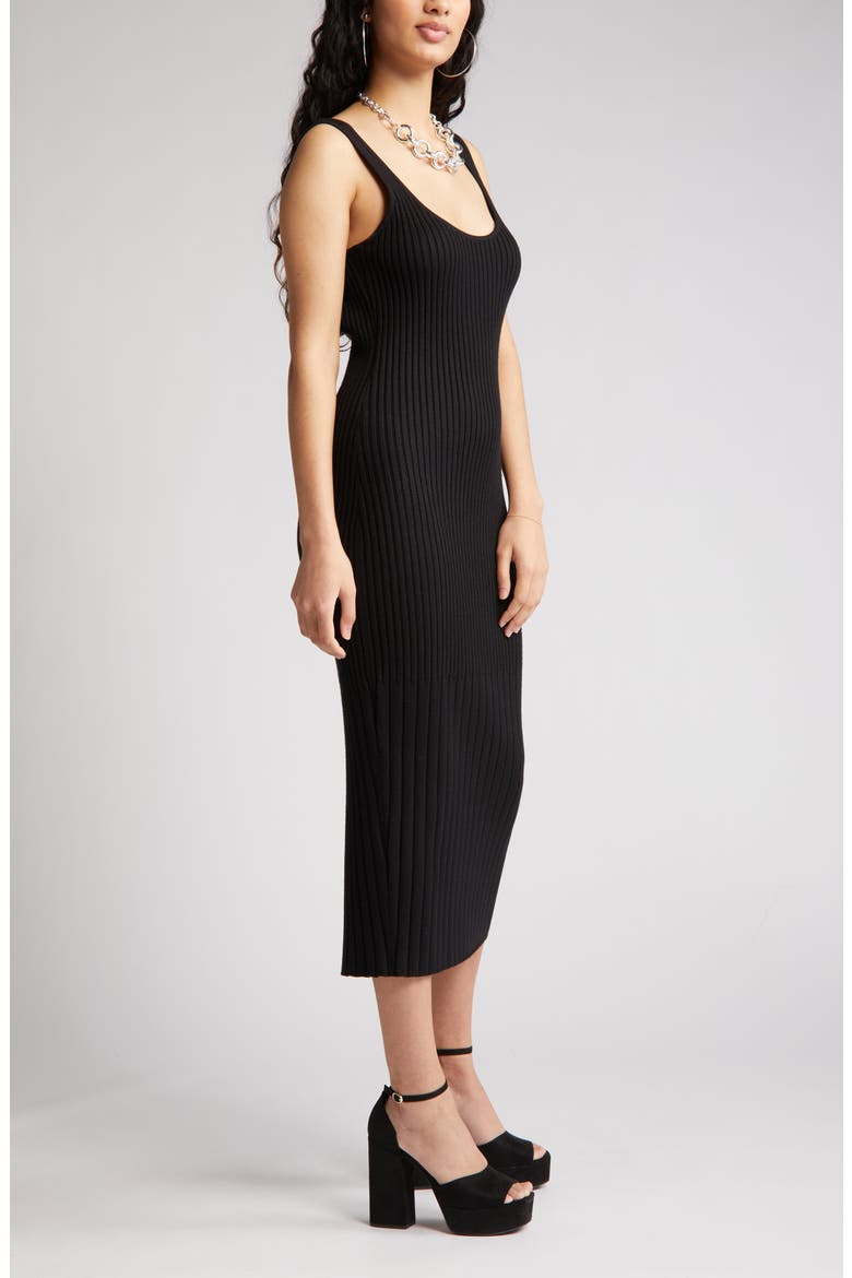 Ribbed Sweater Tank Dress, Alternate, color, BLACK