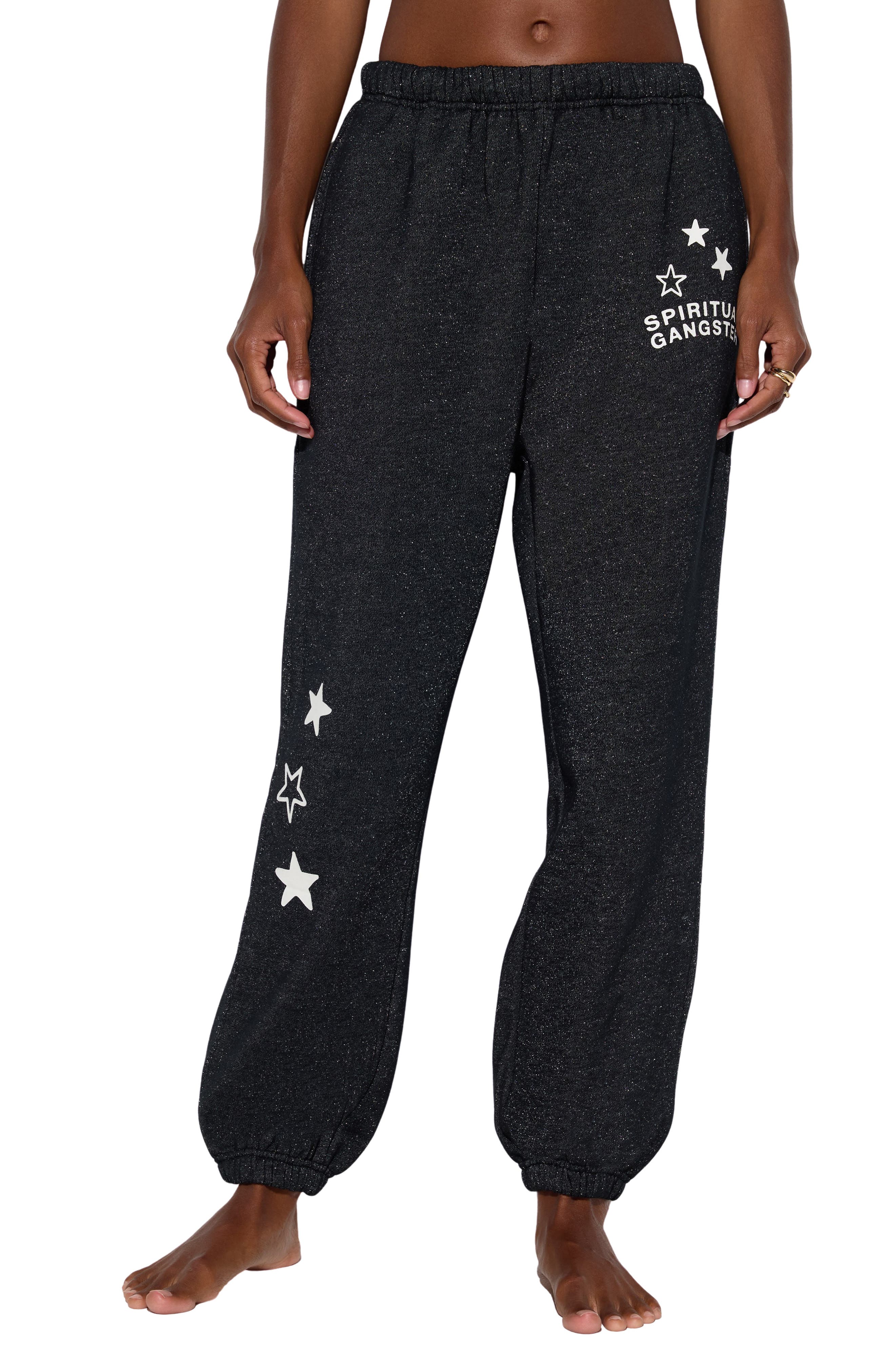 Spiritual Gangster Saturn Cotton Blend Sweatpants In Black